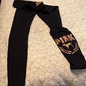 Pink brand Black Leggings size Medium NWT